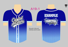 Load image into Gallery viewer, Athlete / Parent / Supporter Baseball Jerseys logo with name &amp; rhinestones