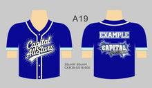 Load image into Gallery viewer, Athlete / Parent / Supporter Baseball Jerseys logo with name &amp; rhinestones