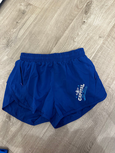 Blue shorts printed glitter not solid logo